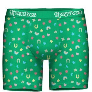Tipsy Elves Mens Green Boxer Briefs With Fun Lucky Charms Design‎ st patrick